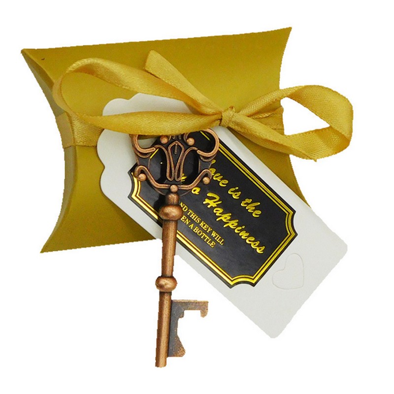 50Pcs European Style Zinc Alloy Key Shape Wedding Beer Bottle