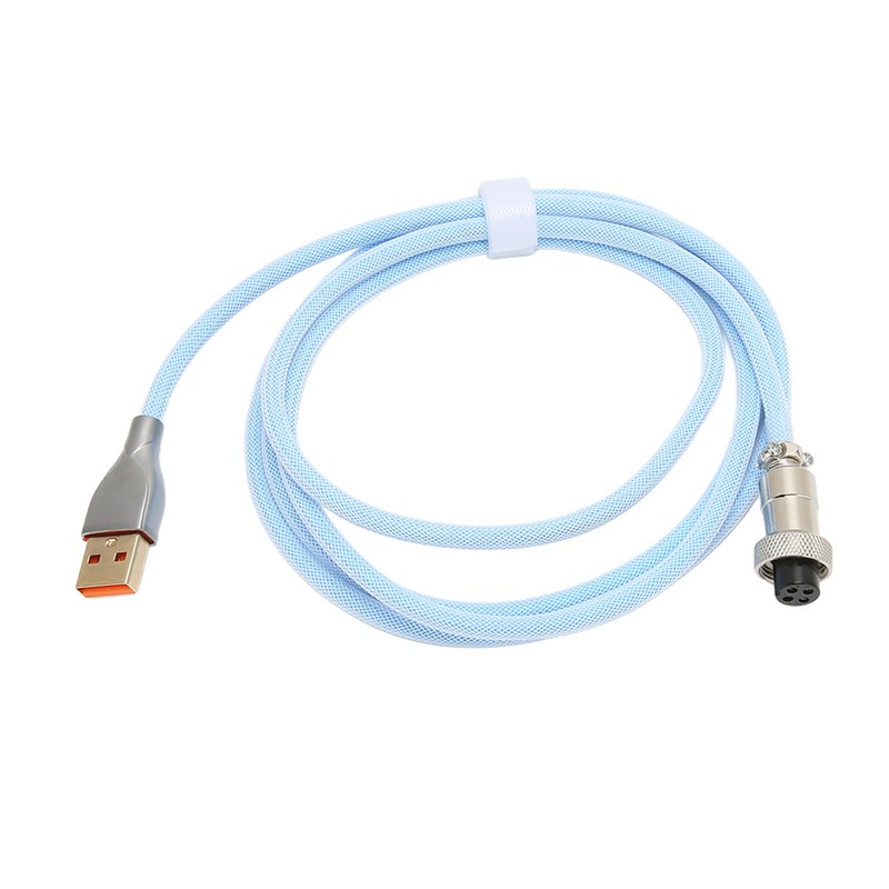 Mechanical Keyboard Cable Double Sleeve Custom Coiled with Detachable Metal