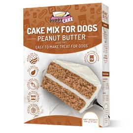 Puppy Cake Peanut Butter Dog Birthday Cake Mix with Icing - Wheat-Free, Easy to Bake/Microwave - Natural Ingredients - Made in the USA
