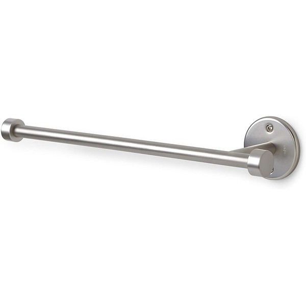 Umbra Cappa Wall Mount or Under The Counter Paper Towel Holder, 14"L x 3.75"W x 2.6"H, Nickel