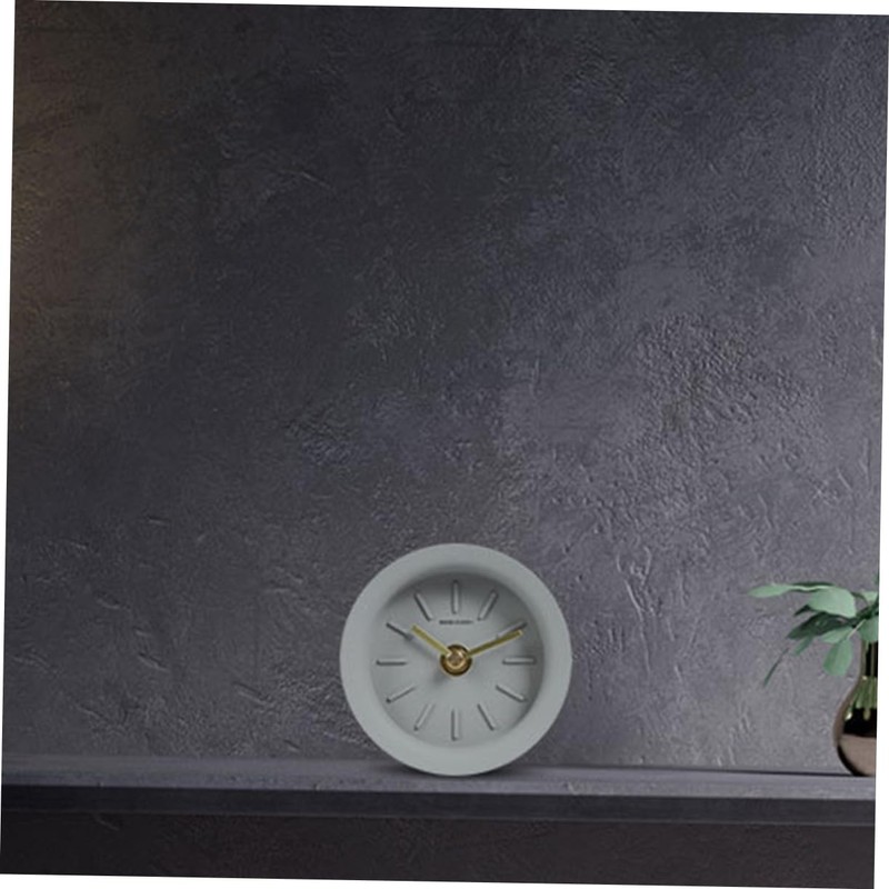 ORFOFE 1pc Industrial Style Mute Clock Light Grey Desktop Clock