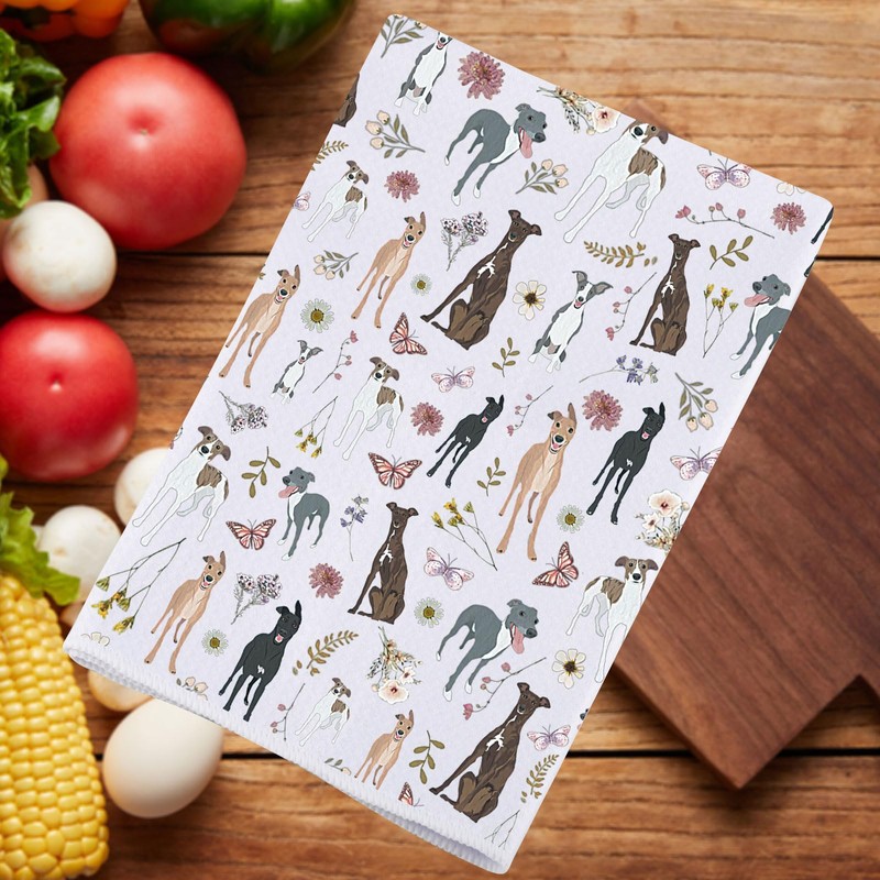 MYSOMY Greyhound Kitchen Towel and Hand Towel - Greyhound Lover