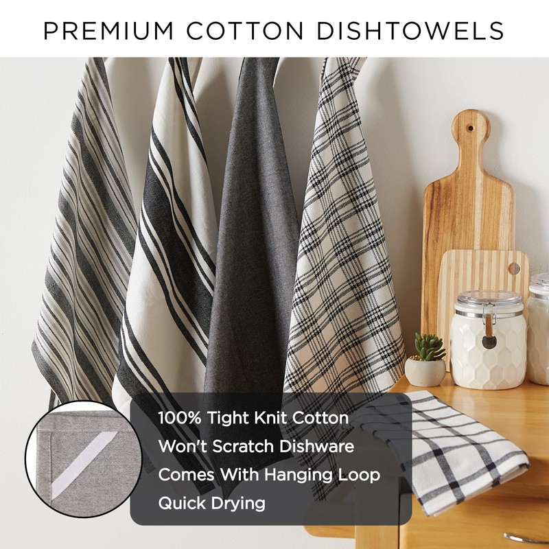 DII CAMZ11236 Cotton Buffalo Check Plaid Dish, Monogrammable Oversized Kitchen