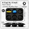 Wrenbury Jumbo Muffin Pan 6 Cup - Nonstick XL Deep