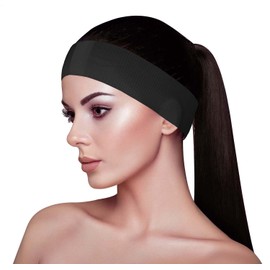 APPEARUS 50 Ct. Disposable Spa Facial Headbands with Convenient Closure (Black)