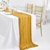 Pesonlook 6 Pack Mustard Cheesecloth Table Runner,10FT Boho Table Runner