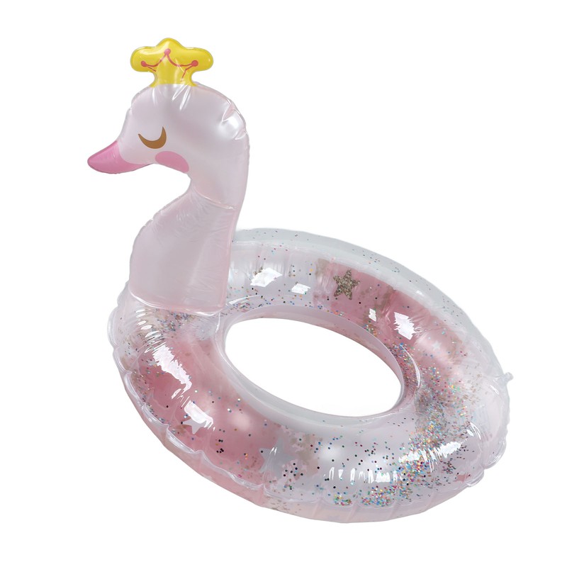Inflatable Swimming Ring with Sequins Thickened PVC Kids Pool Float