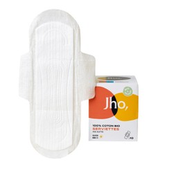 Jho Damenbinden aus 100 % Bio-Baumwolle (Super Jour, 10)