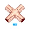 PATIKIL 1/4 Inch ID Copper Union Cross Pipe Fitting, 4