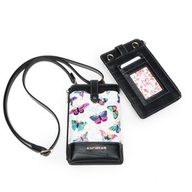 TAOSITUE Leather Small Crossbody Bags for Women Designer Cell Phone Bag Wallet Purses Adjustable Strap, Little Butterfly, S, Casual