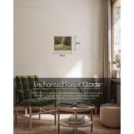 AIMAILON Vintage Framed Canvas Wall Art Decor Classical Spring Botanical Aesthetic Artwork Countryside Outskirt White Wildflower Landscape Picture for Office Living Room 8x10