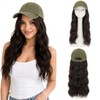 Hat Wigs, Hat with Hair Attached for Women Green 18"
