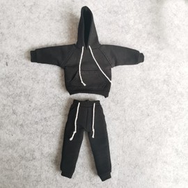 SSbeauty M 1/12 Scale Strong Figure Clothes Male Clothes Men's Hoodie Pants Trousers Clothing for 6inch Male Action Figure Body Doll (A)