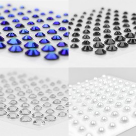 Set de Gemas Faciales Decorativas Adhesivas - 6 Hojas Brillante Cristales Gemas Faciales, Pegatinas Brillantes Cara Autoadhesivas Diamante Cristal, para Maquillaje DIY (6 Hojas, Multicolor)