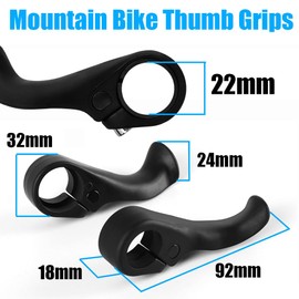 Yakamoz 2Pcs Mountain Bike Thumb Grips, Bicycle Ergonomic Designs Handlebar Thumb Rest Grips for Road Bike MTB Bicycle Bar