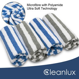 CLEANLUX Microfibre Cleaning Cloths – Commercial Grade 32 x 32cm – 6 Pack - Multi-functional, Reusable, Tough, Lint Free, Ultra Soft & Scratch Free - Premium Microfiber Cleaning Towels (Pack 6)