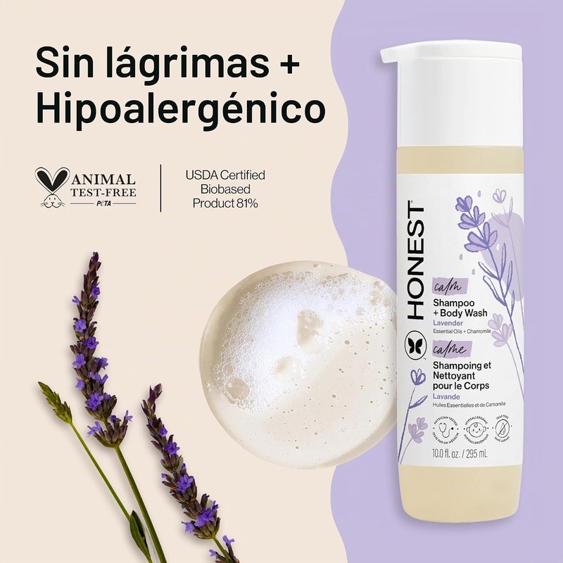 Honest Shampoo & Body Wash, Ultra Calming Dreamy Lavender, 10