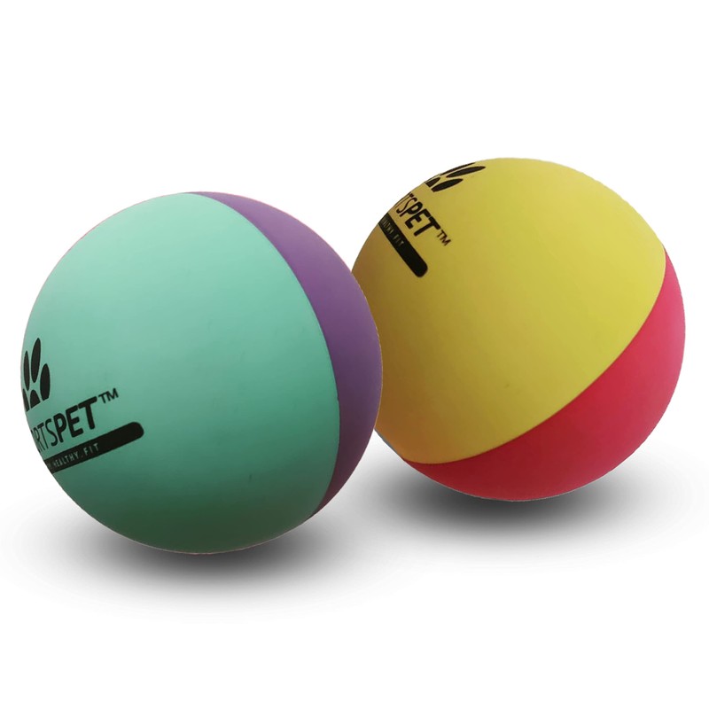 SPORTSPET XL Tough Bounce Natural Rubber Dog Balls - Highly