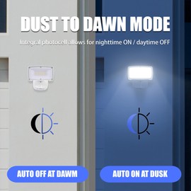 AWSENS 26W Flood Lights Outdoor, CCT Integrated LED Security Light Fixture, 1 Head Exterior LED Outdoor Light with Dusk to Dawn Control, ETL Water Resistant for Garage, Yard, Porch (White)