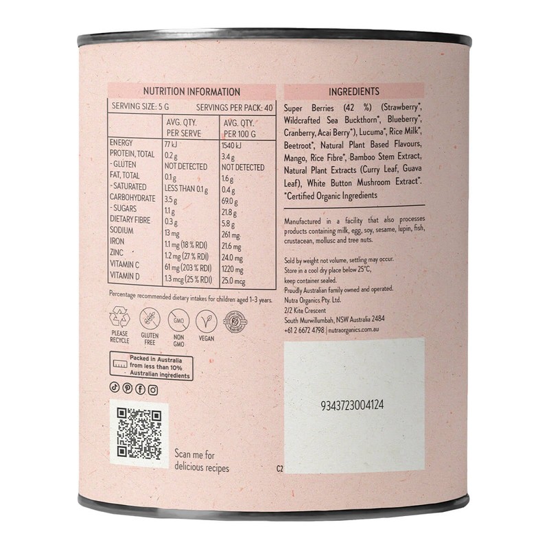 Nutra Organics Berry Immune, 200g