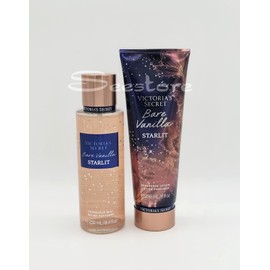 Victoria's Secret Bare Vanilla Starlit Body Mist Spray & Body Lotion Set of 2