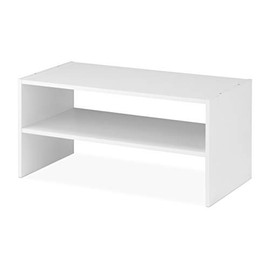 Whitmor Wood Stackable 2-Shelf Shoe Rack, White, 24 inches