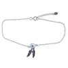 Anklet Dream Catcher with Feathers Turquoise 925 Sterling Silver, 22.5