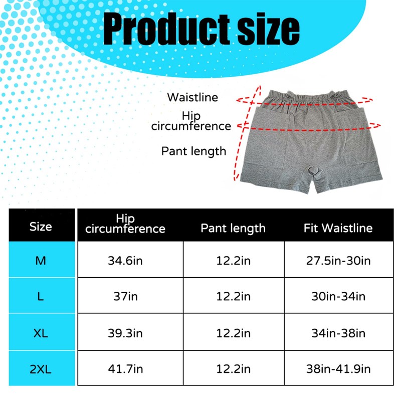 2 Pack Nephrostomy Bag Shorts, Urine Bag Pants, Catheter Bag