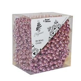 Christmas 8 Metre Bead Garland Tree Room Decoration - Pink