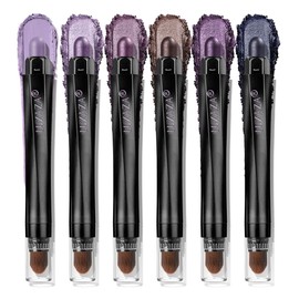 LUXAZA PRO Purple Eyeshadow Stick 6PCS Set, Metallic Shimmer Matte Cream Eye Shadow Palette Eyeliner Brightener Pencil Crayon Halloween Makeup- LAVENDER