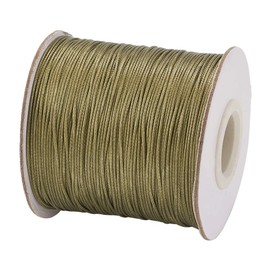 Cheriswelry 0.5mm Dark Khaki Polyester Cord with Spool for Jewellery Making Macrame