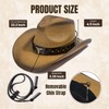 Straw Cowboy Hat Western Style Classic Cowgirl Hat, Dark Brown,