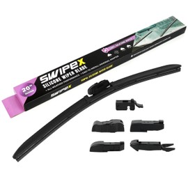 SWIPEX 100% Resilient Silicone Wiper Blade (Pack of 1) - Automotive Replacement All-Seasons Premium Windshield wiper blade, Includes Multi-adapter compatible with 99% of car models - (20 inch (500mm))