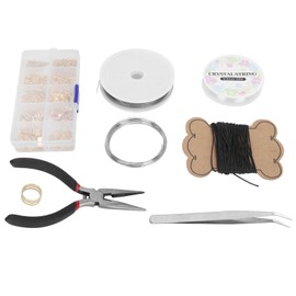 Jewelry Making Tool Kit Earring Crafts DIY Lobster Clasp Wax String Repair Accessory SetGold