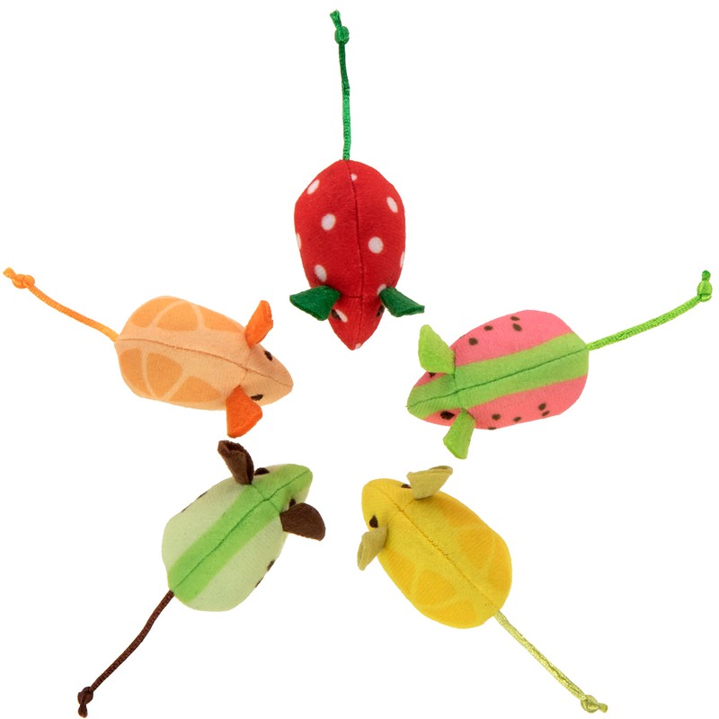 SmartyKat (5 Count) Skitter Slices Plush Catnip Cat Toys -