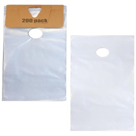 Skywin 200 Plastic Door Hanger Bags 6 x 9 inches - Clear Door Hanger Bags Protects Flyers, Brochures, Notices, Printed Materials - Waterproof and Secure Door Knob Hanger for Outdoor Use (200)