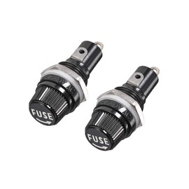 sourcing map 13 mm Thread Screw Cap Panel Mounted 5 x 20 mm Fuse Holder AC 125 V / 15 A 250 V / 10 A Pack of 2