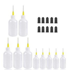 SKYPRO 20Pcs 30ml 50ml Precision Tip Applicator Bottles Kit, Dispensers Applicator Bottles for Liquid, Glue Oil, Acrylic Paint – 10 Plastic Squeeze Bottles and 10 Black Syringe caps