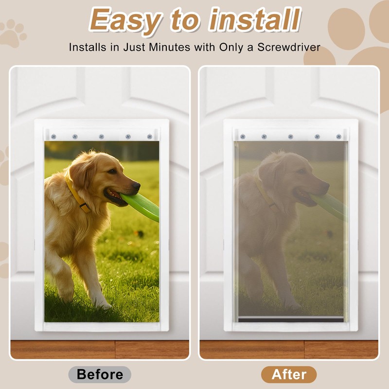Morikey Large Dog Door Replacement Flap with Screws, Compatible with