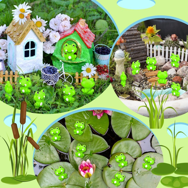 Seenelling 200 Pack Mini Frog Figurines Mini Animals Figures to