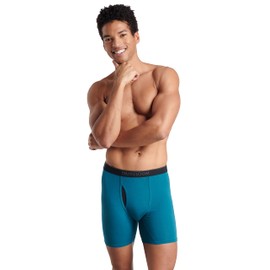 Fruit of the Loom Men's 360 Stretch Boxer Briefs (Quick Dry & Moisture Wicking), 7 Pack-Black, Medium