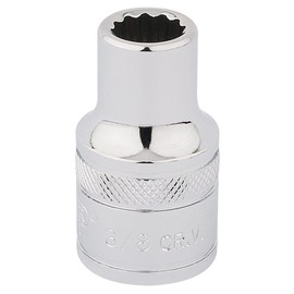Draper 33599 1/2-Inch Square Drive Polished Chrome Imperial Socket, 3/8-Inch Size