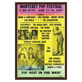 Fresh Prints of CT Showprint Concert Poster Monteray Pop Festival - 1967