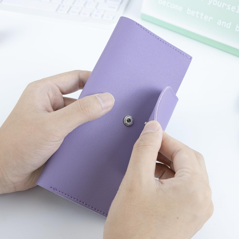 Purple 2-Layer Cash Envelope Wallet, Money & Credit Card Organizer