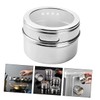 LABRIMP 8pcs Magnetic Stainless Steel Spice Containers Stickers Airtight Seasoning