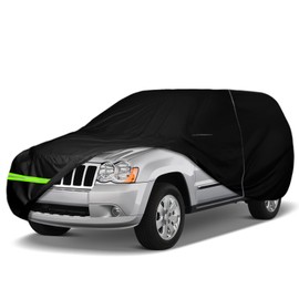 Waterproof Car Cover Replace for 1993-2010 Jeep Grand Cherokee, 6 Layers All Weather Car Cover with Zipper Door & Windproof Bands for Snow Rain Dust Protection