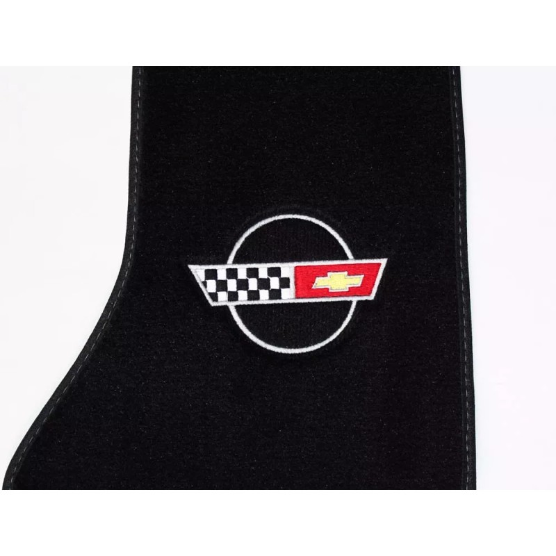 AFM NEW! FLOOR MATS 1984-1996 Corvette With Embroidered Circle Emblem