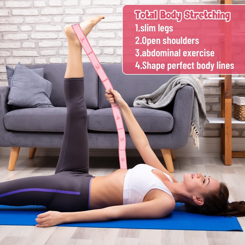 Zuimei 2Pcs Stretching Bands Gymnastics Stretch Band Yoga Straps with