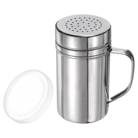 sourcing map Salt Dredge Shakers 14 Ounce Stainless Steel Seasonings Spice Shakers with Handle and Lid for Salt Sugar Flour