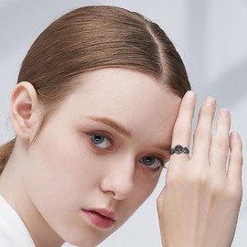 Pentagram Ring 925 Sterling Silver Triple Moon Goddess Ring Witches Pentagram Rings for Women Pagan Jewellery Gifts for Women Size 17.25 18, 17.25, Sterling Silver